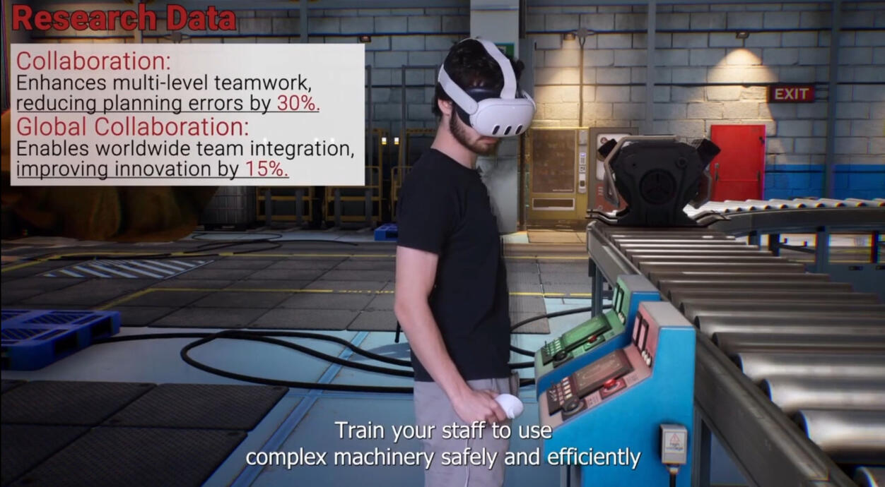 Made in Premiere Pro and filmed in Unreal Engine, simulating an industrial plant that can be visited via virtual reality.